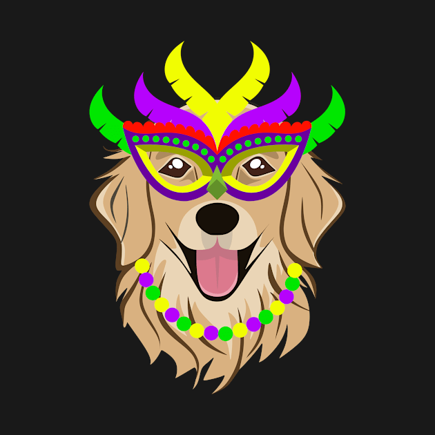 Mardi Gras Funny Labrador Retriever Dog by MerchAndrey