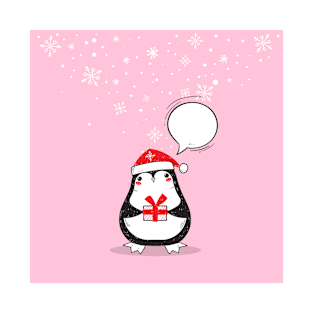 Cute Pink Penguin Holiday Xmas Christmas Gift T-Shirt