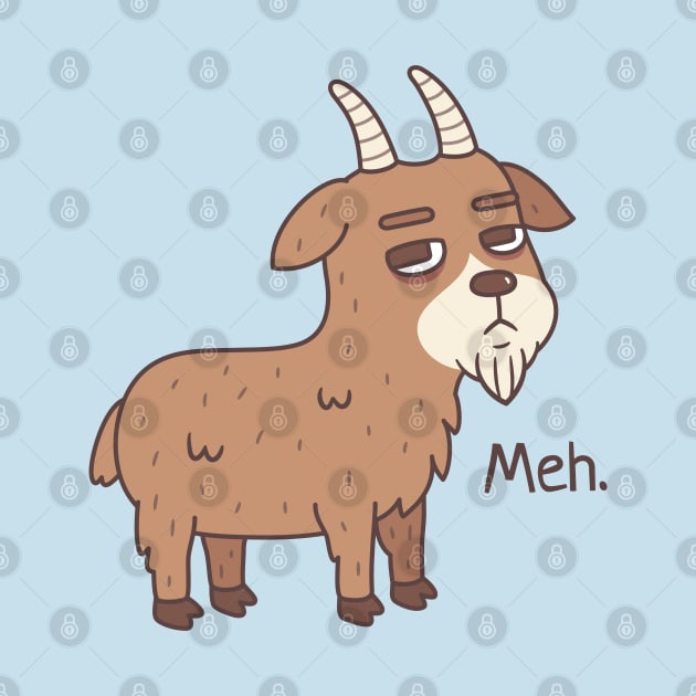 Bored Goat Goes Meh Funny Pun by rustydoodle