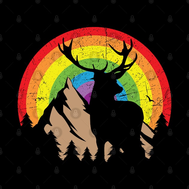 Deer silhouette Rainbow by Aldebaran