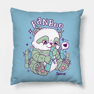 Panboo - Bamboo Panda pun vector artwork Pillow