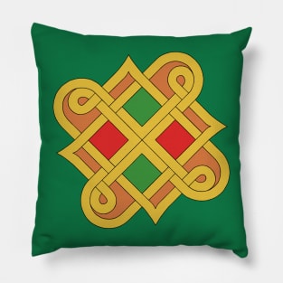 Durrow Knotwork 2016 Red and Green Pillow