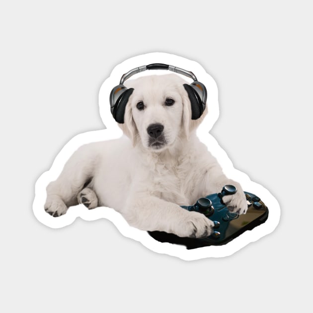 Golden Retriever Gamer Magnet by Random Galaxy