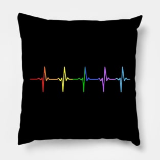 Rainbow Pulse Hearbeat Pillow