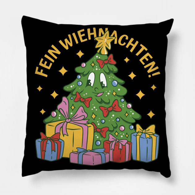 Fein Wiehnachten Merry Christmas Pillow by DormIronDesigns