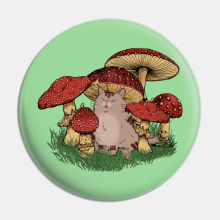 Kawaii Mushroom Cat Pin