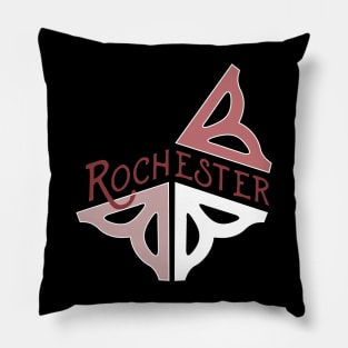 Rochester antique flower logo Pillow