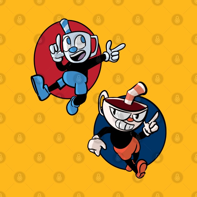 cuphead and mugman by inkpocket