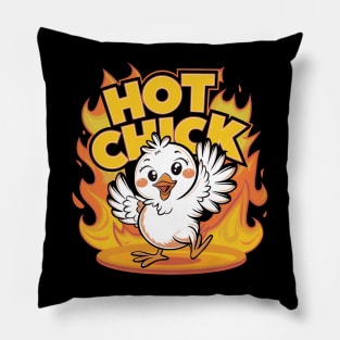 Hot Chick Flames Pillow