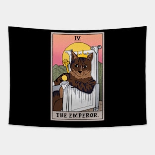 The emperor tarot deck - funny tarot cat Tapestry