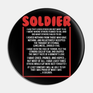 Once a soldier , always a solider Pin