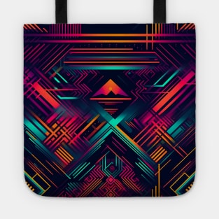 Neon Geometric Pattern Tote