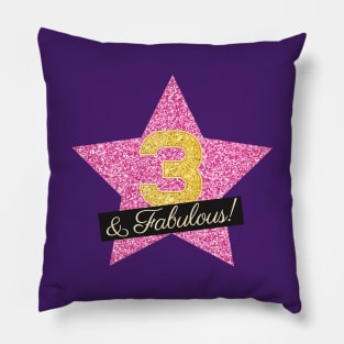 3rd Birthday Gifts Women Fabulous - Pink Gold Pillow