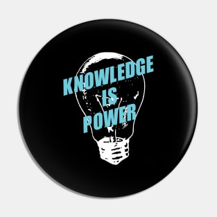 'Knowledge Is Power' Education Shirt Pin