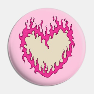 Pink Flaming Heart Pin