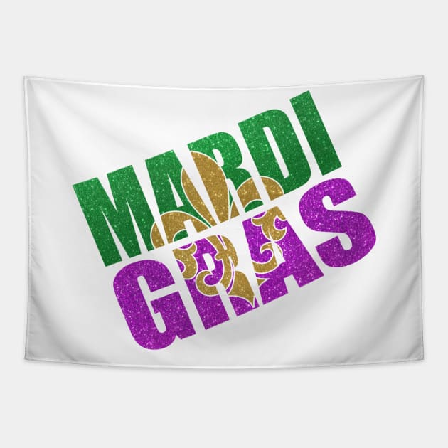 Fun Mardi Gras Fleur-de-lis Tapestry by CoastalDesignStudios