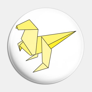 Yellow origami dinosaur Pin