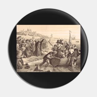 Departure of Pilgrim Fathers Delft Holland 1620 Pin