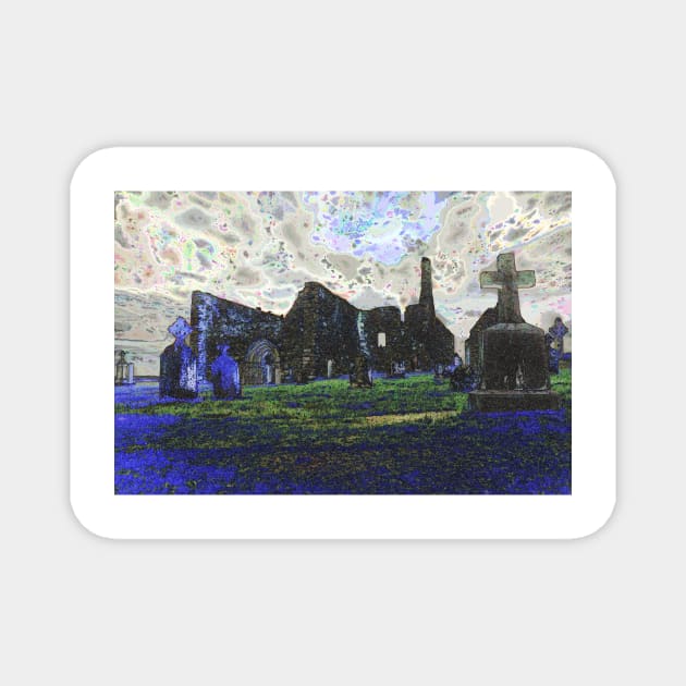 Clonmacnoise Abbey ruins in County Offaly in Ireland Magnet by Offiinhoki