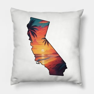 California State Beach Sunset Pillow