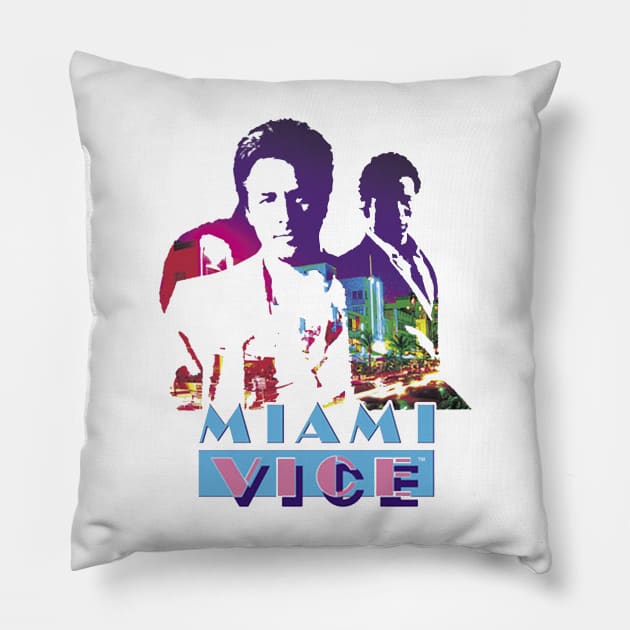 Miami Vice Crockett And Tubbs Pillow by fauzifilaone