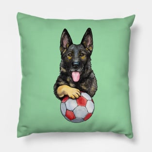 German Shepherd Soccer Ball Pillow