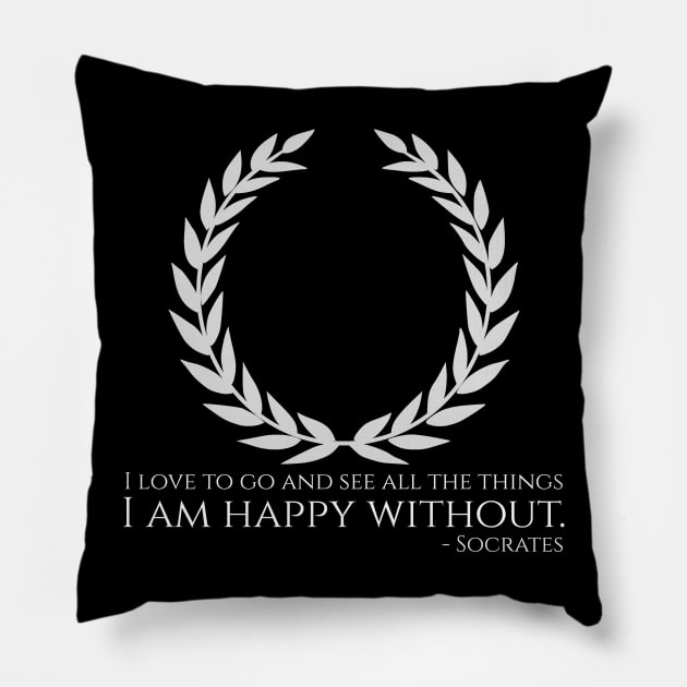 Classical Greek Stoic Philosophy Socrates Quote Stoicism Pillow by Styr Designs