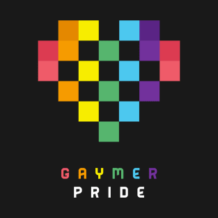 Gaymer Pride Pixel Heart LGBT Month Gift T-Shirt