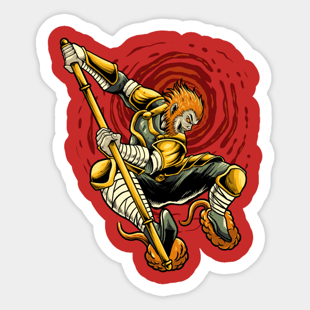 Monkey King Sun Wukong Monkey King Sun Wukong Sticker Teepublic