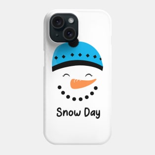 SNOWMAN Snow Day Blue Hat Snowman Christmas Phone Case