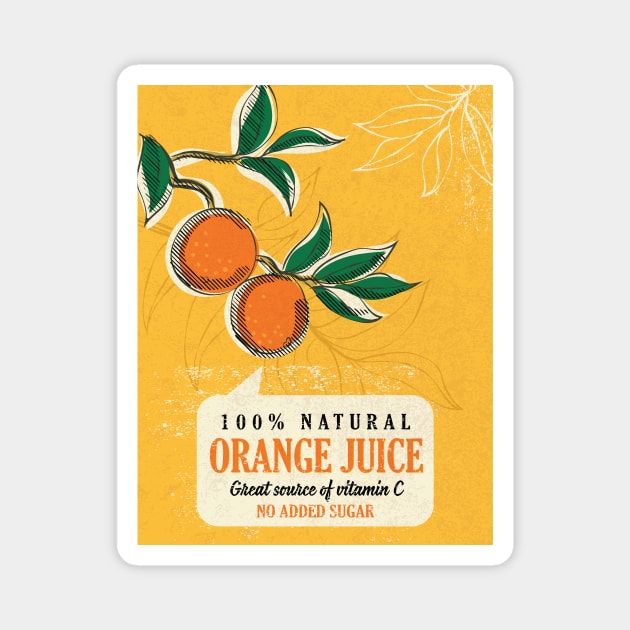 Vintage Orange Juice Ad Magnet by SWON Design