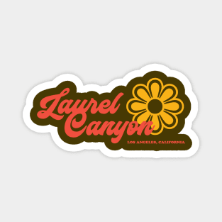 Retro Laurel Canyon flower logo - red Magnet