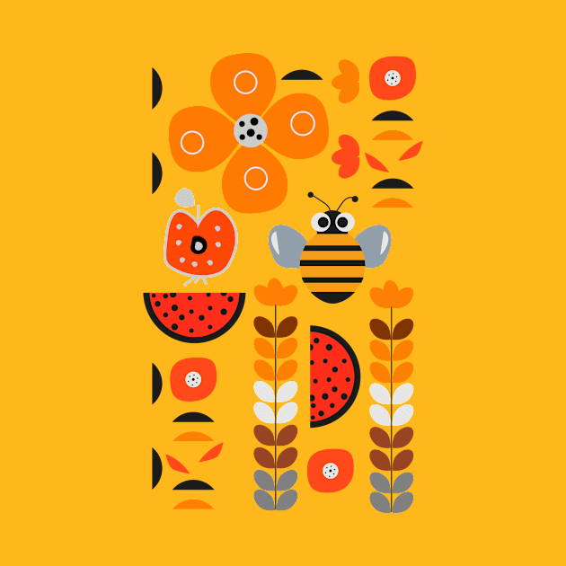 Modern decor with funny bees by CocoDes