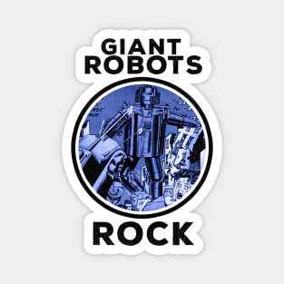 Giant Robots Rock Retro Vintage Comic Book Style Magnet