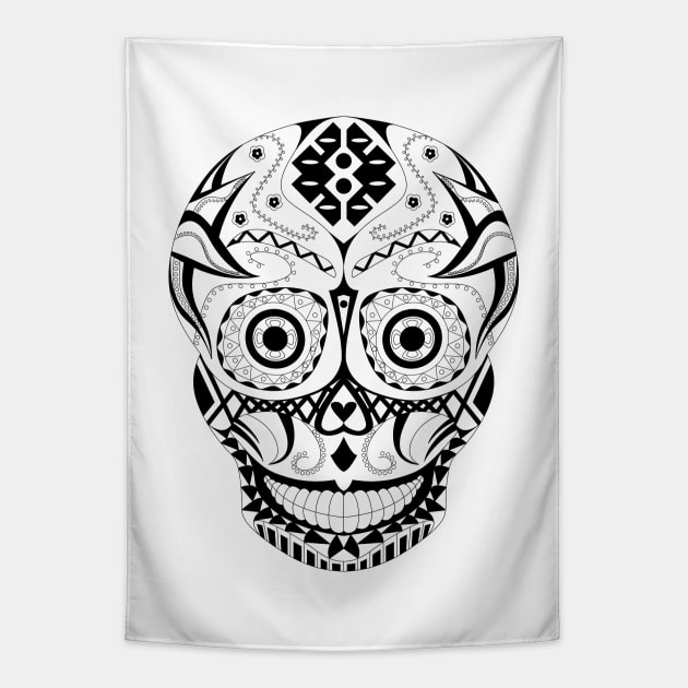 skull candy ecopop pattern in skeleton smile Tapestry by jorge_lebeau