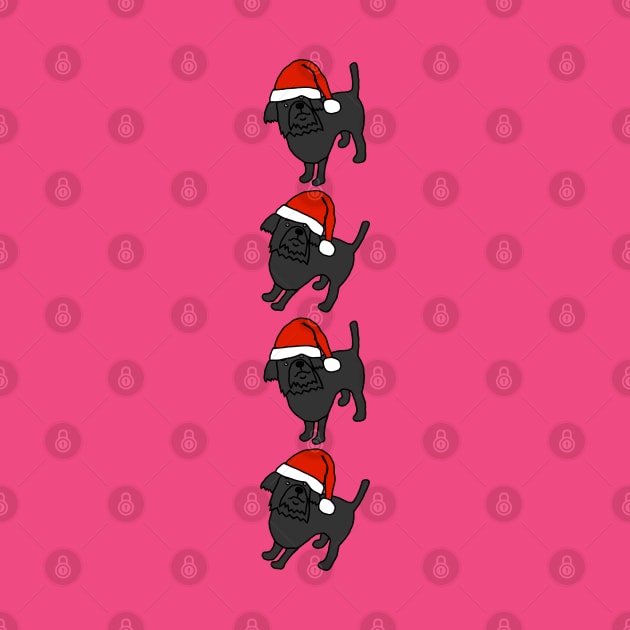 Cute Dogs wearing Christmas Santa Hats by ellenhenryart