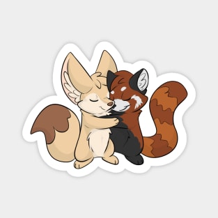 Fennec Fox and Red Panda Hug Magnet