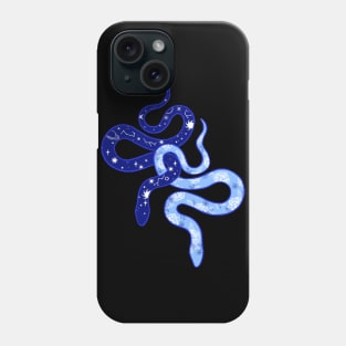 Blue Snakes with flower and star pattern Phone Case