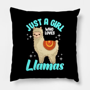 Funny Just A Girl Who Loves Llamas Cute Llama Pillow