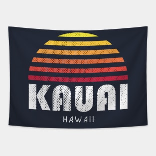 Kauai Hawaii Sunset Vintage Tropical Tapestry