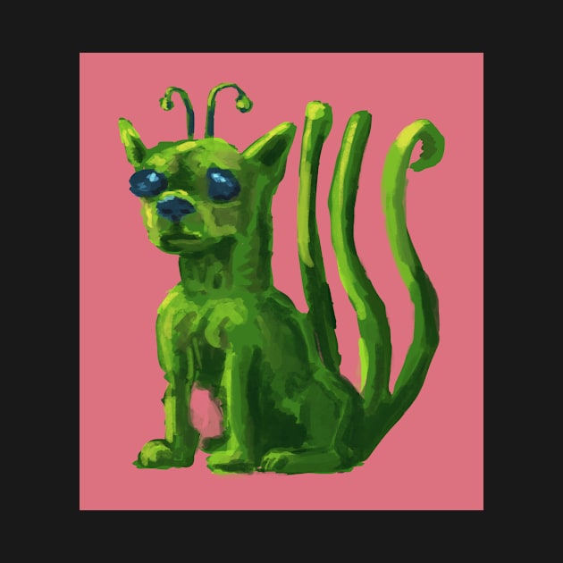 Green alien dog by Alien-thang