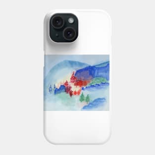 Blue Paradise Watercolor Painting Phone Case