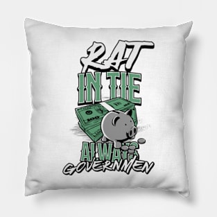 Rat in tie always  governmen Pillow