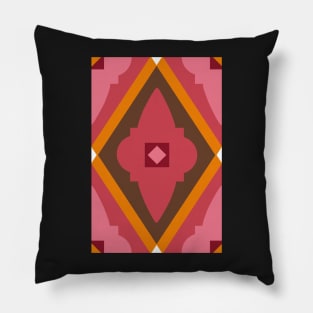 Abstract geometric diamond pattern red, orange and pink Pillow