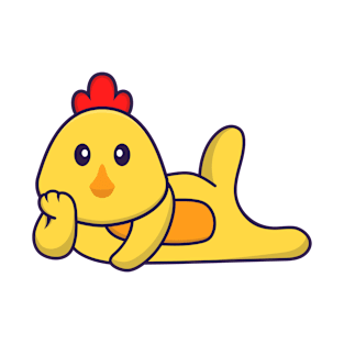 Cute chicken lying down. T-Shirt