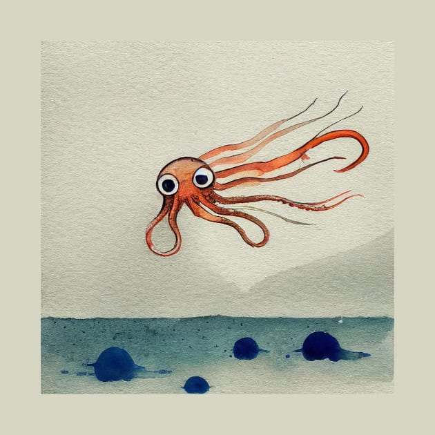 Squid Running Away by fistikci