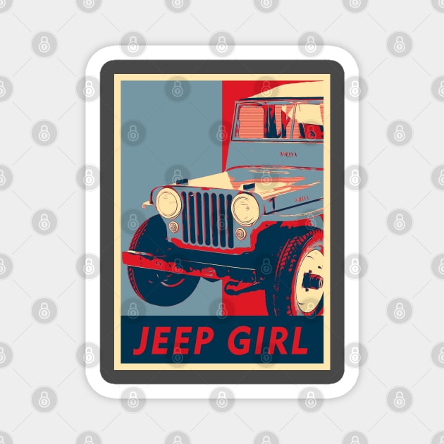 Jeep Girl Magnet by Girladies Artshop