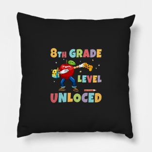 8th Grade Level Unlocked 1st Day Of School Video Gaming Lovers Pillow