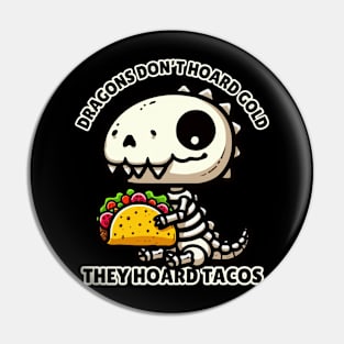 Dragon Skeleton with Tacos Pin