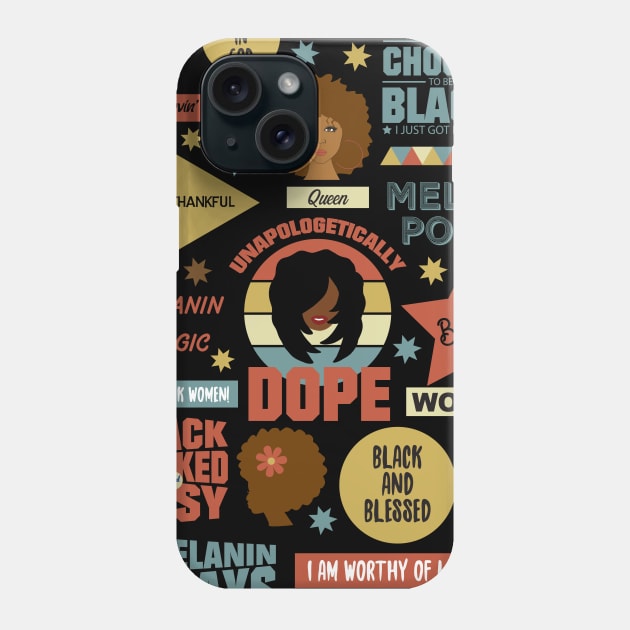 Unapologetically Dope Black Girl Magic Quotes Phone Case by blackartmattersshop